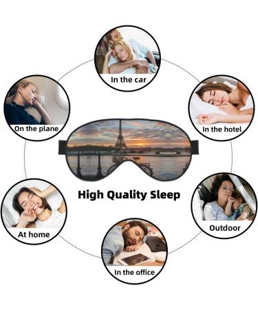 Eiffel Tower Bike Sleep Mask - Adjustable Breathable Eye Mask for Ultimate Comfort - Fashionable Travel Accessory - Buy Online on GoSupps.com