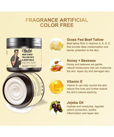 OLACLUK Beef Tallow for Skin Grass Fed Beef Tallow Honey Balm for Men Honey Face Moisturizer Skin Care for Face and Body Hydrating Anti Aging Unscented Christmas Gifts for Women & Men 2oz - Buy Online on GoSupps.com