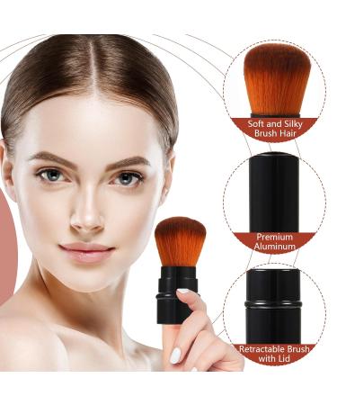 JewelryWe 3-Piece Retractable Kabuki Brush Set - Soft Synthetic Hair Makeup Brushes for Powder Products - Buy Online on GoSupps.com