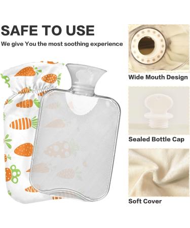 Naanle Carrots Polka Dots Hot Water Bottle - 1L Transparent Warm Water Bottle for Pain Relief & Cold Therapy | Ideal Bed Hand & Feet Warmer - Buy Online on GoSupps.com