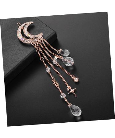 minkissy Bridal Hair Clip Headwear for Women Tiara for Girls Crystal Charms Hair Clip Tassel Hair Pin Bead Tassel Barrette Hair Accessories Tassel Drop Hair Clip Moon Hair Barrette Headgear - Buy Online on GoSupps.com