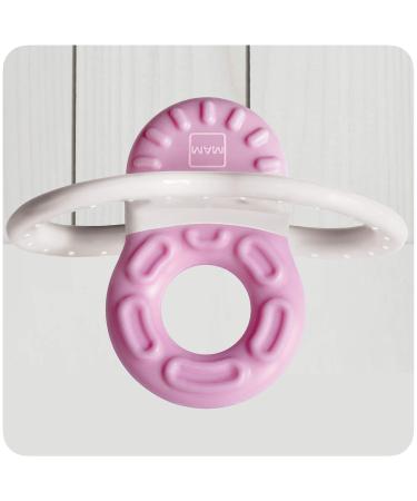 Mam Bite & Relax Phase 1 Mini Bite Ring - Toothing Aid for Babies 2+ Months - Lightweight Light Pink Biting Ring - Buy Online on GoSupps.com