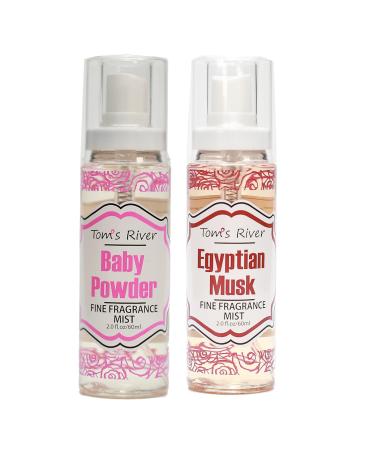Infinix Fine Fragrance Mist Set - Baby Fresh Powder & Egyptian Musk - 2 fl oz/60ml (Pack of 2) - Long-Lasting Body Spray for Daily Use - Gentle Perfume for Men & Women Elegant and Affordable Fragrance