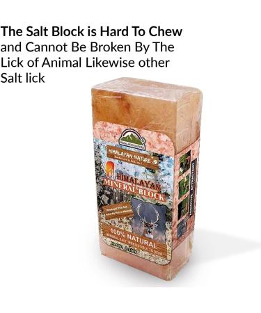 Himalayan Nature 100% Natural Rock Deer Salt Block 2-5 lbs - Animal Licking Mineral Salt Block - Buy Online on GoSupps.com