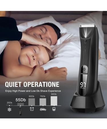 Men's Body Hair Trimmer - Rechargeable Electric Groin Groomer for Private Parts & Pubic Hair - Waterproof Razor with LED Light - Buy Online on GoSupps.com