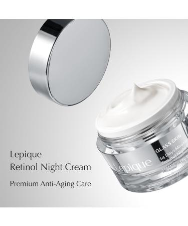 GLASS SKIN 14 Days Miracle Retinol Night Cream - Korean Skincare Anti-Aging Moisturizer for Face & Neck with Collagen & Centella - 1.69oz - Buy Online on GoSupps.com