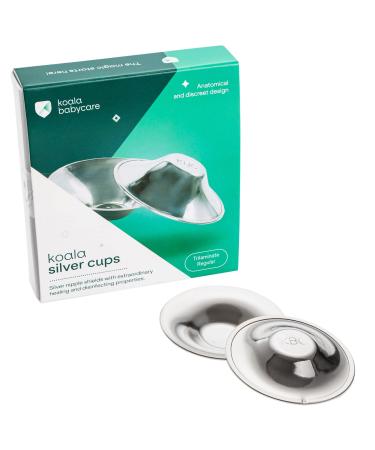 Koala Babycare The Original Silver Nursing Cups - Made in Italy - Protect and Soothe - Tri-Laminate Silver - Standard Size Regular Trilaminate Silver