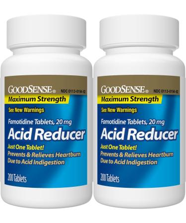 GoodSense Maximum Strength Famotidine Tablets 20 mg Acid Reducer for Heartburn Relief 400 Count - Buy Online on GoSupps.com
