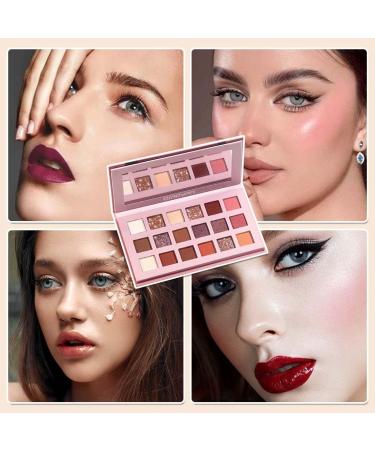MKEAWWU Eyeshadow Palette 18 Bright and Matte Highly Pigmented Colors for Natural Eye Makeup Professional Make Up Travel Size with Mirror - Buy Online on GoSupps.com