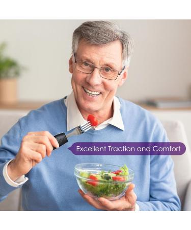 Black Easy Grip Cutlery Set - Disability Aid for Arthritis & Parkinson's | Fork Knife & Spoon - Ideal for Seniors - Buy Online on GoSupps.com
