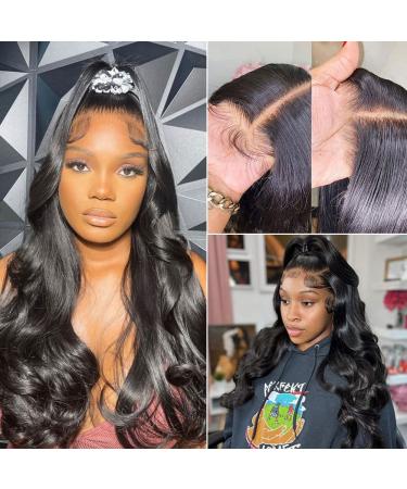 24 Inch Body Wave HD Lace Front Wig | 180 Density Pre Plucked Brazilian Human Hair | Transparent Glueless Lace Front Wig for Black Women - Buy Online on GoSupps.com