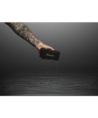 Marshall Emberton Bluetooth Portable Speaker in Black & Brass - Premium Sound Quality - Buy Online on GoSupps.com
