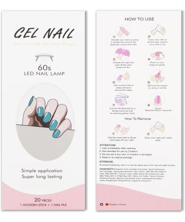 JMEOWIO Gel Nail Stickers Dark Green Semi Cured Gel Nail Strips Wraps UV/LED Nail Supplies Nail Art Design Decoration Accessories - Buy Online on GoSupps.com