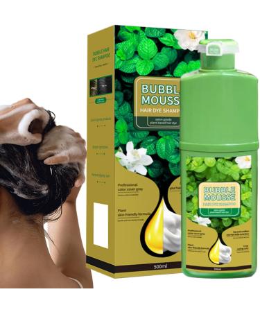 Foam hair dye Bubble Mousse shampoo natural hair mousse with plantbased dye formula unisex and sustainable 500 ml perfect for home travel hair treatment Brown Black - Buy Online on GoSupps.com