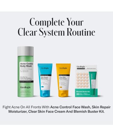 Geologie Clear Skin Face Cream | Clear System Daily Moisturizer with SPF15 for Acne-Prone Skin | Azelaic Acid Niacinamide & Hyaluronic Acid | Lightweight & Oil Free | 60 ML 2 Fl Oz (Pack of 1) - Buy Online on GoSupps.com