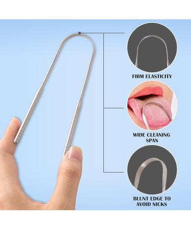 RECON UP Stainless Steel Tongue Scraper for Adults - Fresh Breath Care & Bacteria Inhibiting Tool - Buy Online on GoSupps.com