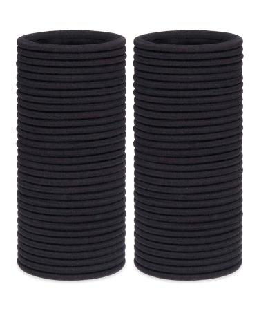 H&S 100 Elastic Hair Bands 4mm Hair Ties Bobbles Elastics Hairbands Ponytail Holders No Metal for Women Girls Kids Men Thick Hair Black - Buy Online on GoSupps.com