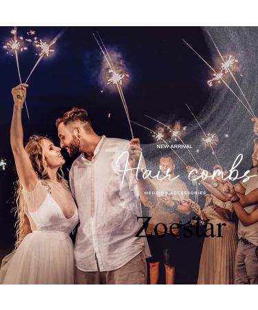 Zoestar Flower Wedding Hair Combs - Silver Pearl Bridal Headpiece & Leaf Hair Accessories for Women & Girls - International Shipping Available - Buy Online on GoSupps.com