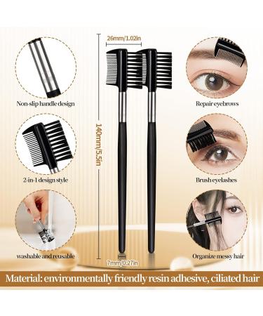 Buy 2-Piece 2-in-1 Eyebrow Brush & Double-Sided Comb | Eyelash Separator for Women | Best Cosmetics Tools - Buy Online on GoSupps.com