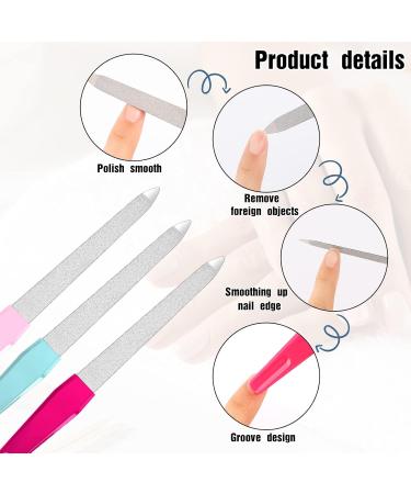 6-Piece Stainless Steel Sword Nail File Set | Colorful Double-Sided Fingernail & Toenail Files | Non-Slip Handle for Manicure & Pedicure - International Shipping Available - Buy Online on GoSupps.com