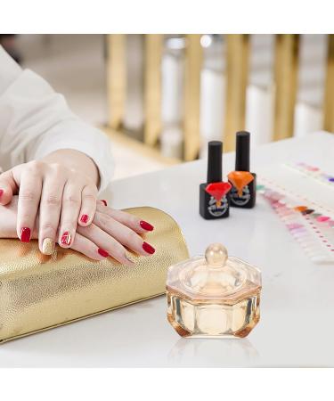 Beavorty Nail Art Acrylic Liquid Powder Glass Dappen Dish Nail Crystal Bowl with Lid Nail Art Brush Washing Container for Nail Art Manicure Care Tools - Buy Online on GoSupps.com