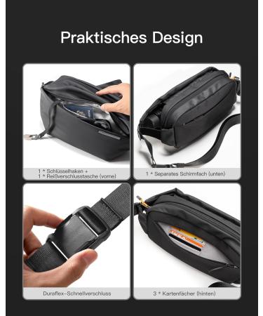 Inateck Compact Bunkbag 4L - Stylish Waterproof Sling Bag for Men & Women | Ideal Crossbody Shoulder Bag for Travel School & Hiking - Buy Online on GoSupps.com