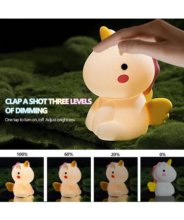 ALVIA Unicorn Night Light - Rechargeable LED Lamp for Baby Nursery - Dimmable, BPA-free Silicone - 50 Hours - Ideal for Girls or Boys Bedroom - Buy Online on GoSupps.com