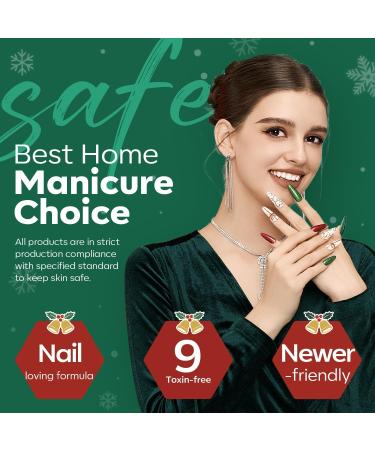 Modelones Gel Nail Polish 6 Colors Christmas Winter Sparkle Dark Green Red Glitter Silver Champagne Rose Gold New Year Shades Gel Polish Kit Fall Soak Off Nail Art Manicure Home Gifts for Women - Buy Online on GoSupps.com
