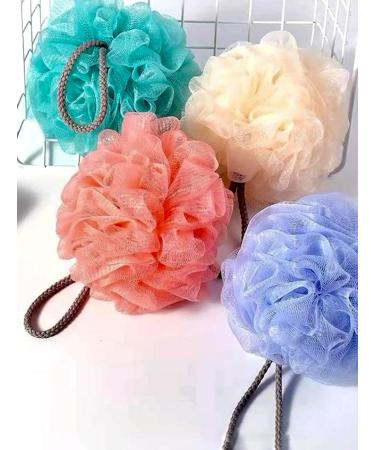 2 Pcs Shower Loofahs - Soft Exfoliating Bath Sponges for Men & Women | Net Body Scrubber Pouf - Buy Online on GoSupps.com