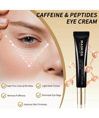 Maskiss Anti-Aging Under Eye Cream with Peptides & Caffeine Smooth Fine Lines Reduce Under Eye Bags Wrinkles and Puffiness - Buy Online on GoSupps.com