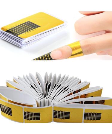 700 Self-Adhesive Nail Templates - Professional Reusable Fingernail Stencils for Gel Nails & Extensions - Golden Nail Art Tips - Buy Online on GoSupps.com