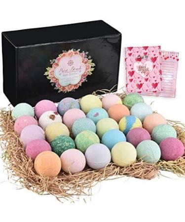 Pure Bomb 30-Piece Bath Bombs Gift Set with Shea Butter - Perfect for Kids, Women, Men - Moisturizing & Relaxing - Includes Greetings Gift Tag - Buy Online on GoSupps.com