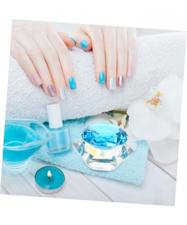 FRCOLOR 1pc nail art crystal cup crystal cup glassware mini dappen dish Nail art liquid cup nail art pen holder Liquid Powder Container nail liquid dish with cover plate crystal art glass 7.5x6cm Blue - Buy Online on GoSupps.com