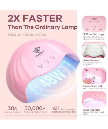 Modelones Gel Nail Polish Kit with U V Light 48W Nail Dryer Lamp Pink Brown Nude Gel Nail Polish Set Soak Off Base and Top Coat Nail Tools French Manicure Design Nail Art Starter Kit Mother's Day Gift for Women - Buy Online on GoSupps.com