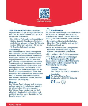 SOS Heat Belt for Back Pain Relief | 4-Pack Thermal Straps & Heat Pads | Cramp & Muscle Tension Support - Buy Online on GoSupps.com