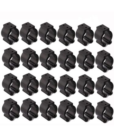 Very Big Size 24 PCS Billiards Snooker Cue Locating Clip Holder Regular Fishing Rod Storage Clips Black for Pool Cue Racks,Holding Hole Size 2.3cm/0.95", Or usesd for Fishing Rod Storage Rack