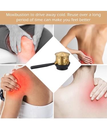 Faruta Moxa Cone Burner - Copper Moxa Stick Holder with Handle for Moxibustion Therapy - Healing Box & Tools for Back Leg Belly Waist - Buy Online on GoSupps.com