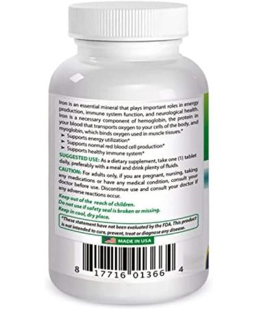 Best Naturals Iron Ferrous Sulfate 65mg - 240 Tablets - Buy Online on GoSupps.com