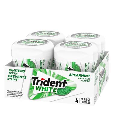 Buy Trident White Spearmint Sugar Free Gum - 240 Pieces (4 Bottles of 60) | International Shipping Available - Buy Online on GoSupps.com