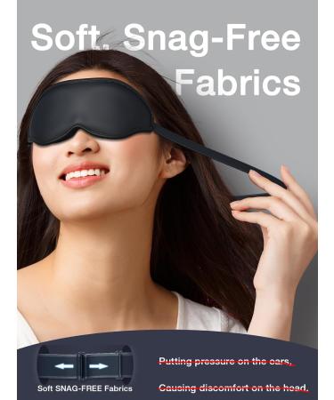 KKM 3D Contoured Sleep Mask for Side Sleepers with Earplugs - Block Out Light, Soft Comfort Eye Shade Cover - Ideal for Sleeping, Travel, Shift Work - Starry Black - Buy Online on GoSupps.com