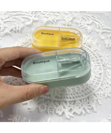 2 Pack Pill Cutter | Portable 2-in-1 Pill Splitter with Stainless Steel Blade for Small & Large Pills | Perfect for Vitamins & Tablets - Buy Online on GoSupps.com