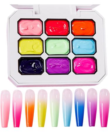  Wisylizv Dab Gel Gradient Gel for Design | 9 Color Palette Manicure Accessories Nail Design for Creative Ideas - Buy Online on GoSupps.com
