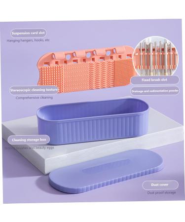 3-in-1 Makeup Brush Cleaner & Organizer with Cleaning Mat | Portable 8.7x3.5x2.2 inch Cosmetic Brush Holder for Effortless Cleaning & Drying - Buy Online on GoSupps.com