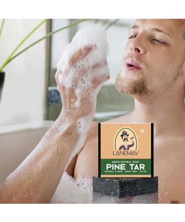 Pine Tar Soap For Men | 2 All Naturals Soap Bar For Men | Cold Process Pine Tar Soap For Men Handmade Pine Tar Soap Body Soap Bar For Men With Dense Foam For Skin Dirt And Oil - Buy Online on GoSupps.com