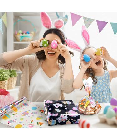 Easter Cellophane Wrapping Paper 100 ft x 16 Inch 2.5 Mil Thick Cello Wrap Roll Crystal Clear Easter Themed Paper Wrapper Colored Bunny Egg Cellophane Gift Wrap for Small Baskets Treats Craft Flowers - Buy Online on GoSupps.com