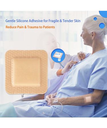 NeueHaut 3x3 Silicone Foam Dressing 10 Pack - Bed Sore/Pressure Ulcer Leg Ulcer Bandage - Buy Online on GoSupps.com