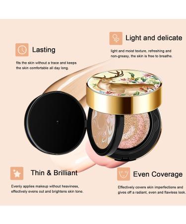 Compact Cushion Portable Double Layer Moisturizing Foundation with Mirror Cream Foundation for Most Skin Types Makeup Cushion for Women and Men Cream Puchen - Buy Online on GoSupps.com