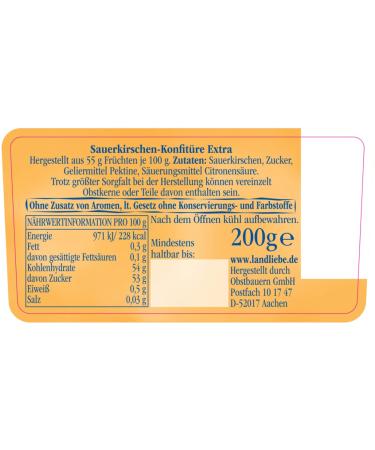 Buy Landliebe Sour Cherry Jam 6-Pack (6x200g Jars) - Premium International Shipping - Buy Online on GoSupps.com