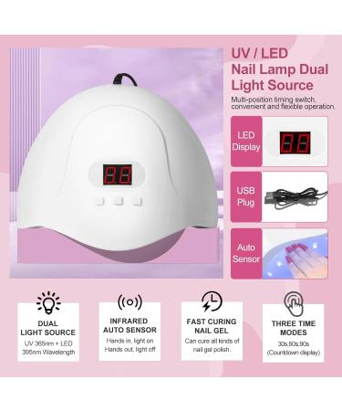 PEACECOLOR Gel Nail Polish Kit - 20 Colors with 36W UV LED Nail Lamp | No Wipe Base & Top Coat | Manicure Tools & Decoration | Ideal Gift for Women - Buy Online on GoSupps.com