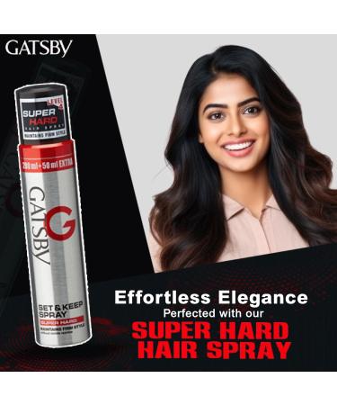 TA Gats'by Men's Hair Spray 250ml | Set & Keep Spray Super Hard Level 4 - Maintains Firm Hair Style For Men - Buy Online on GoSupps.com